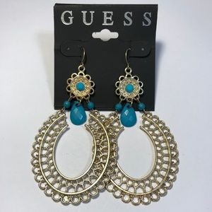 Guess Gold Hoop Earrings Brand New
